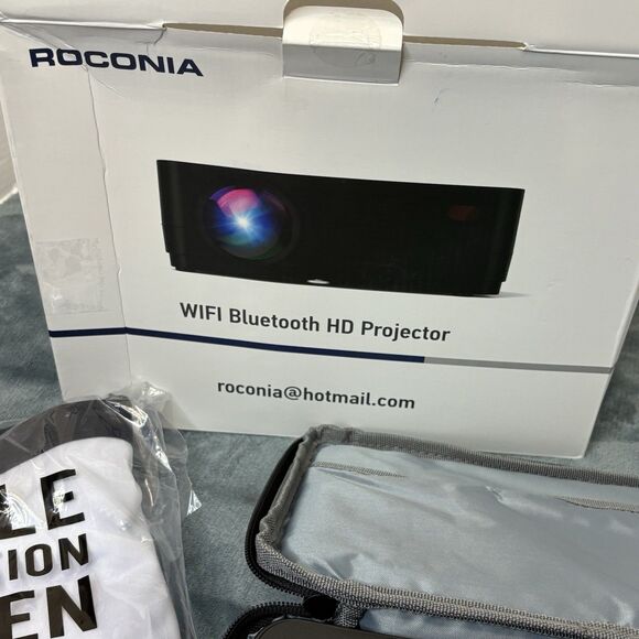 Roconia 150" Class FHD (1080p) LED Projector Movie Video Home Theater w/ Screen - Picture 5 of 8